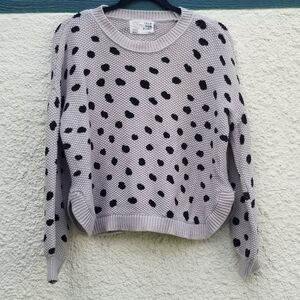 Jackson Rowe Chukar polka dot sweater in stone black medium